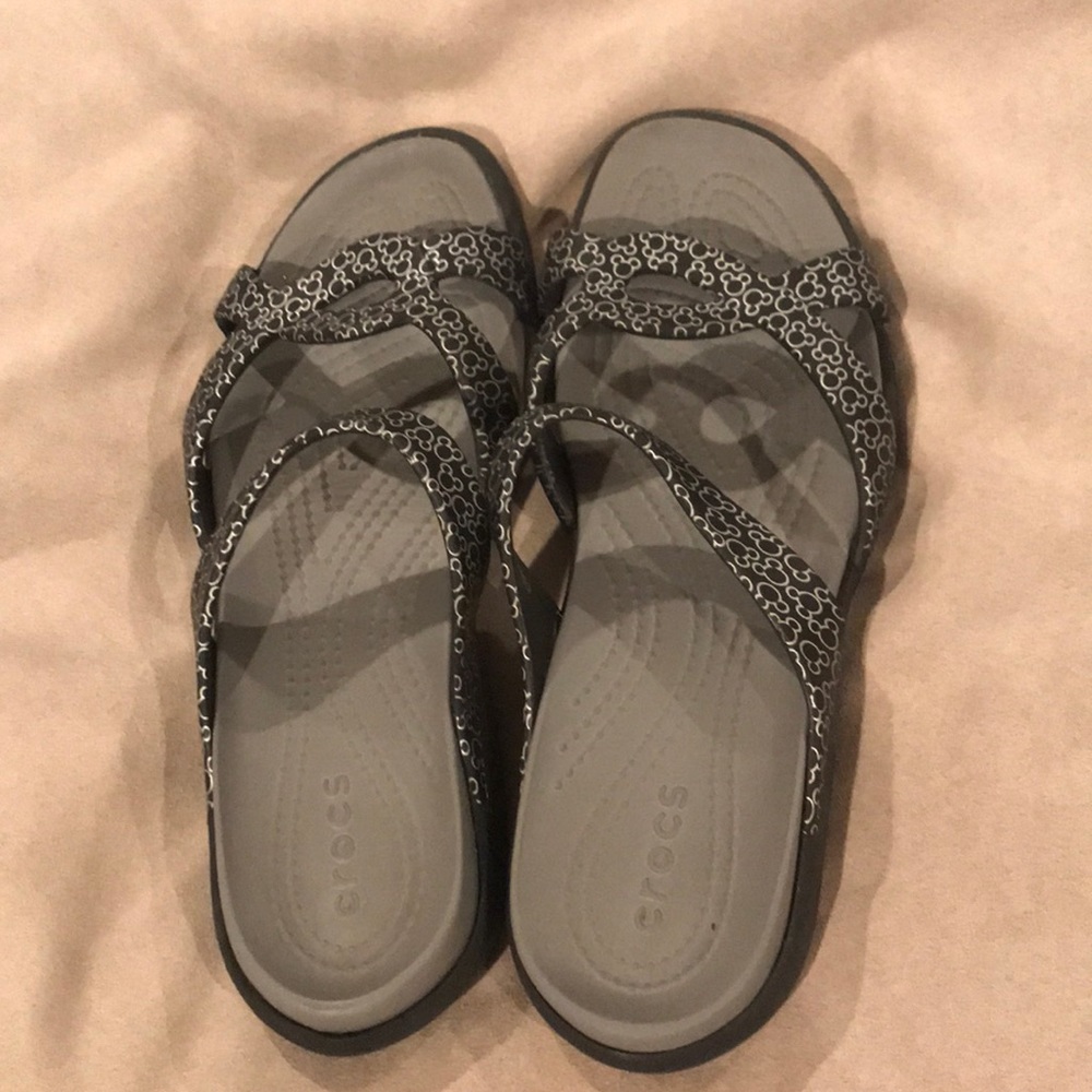 Disney CROCS, Silver, Gray and Black Sz 9 W